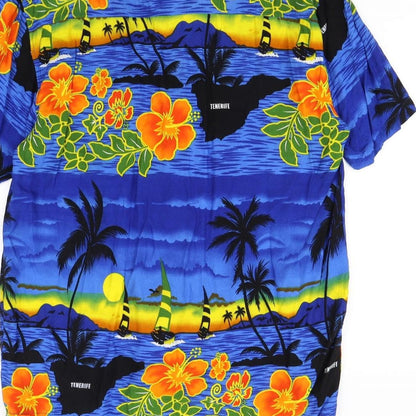 Mens UK Size S Gotcha Blue  Button-Up Short Sleeve Casual Shirt