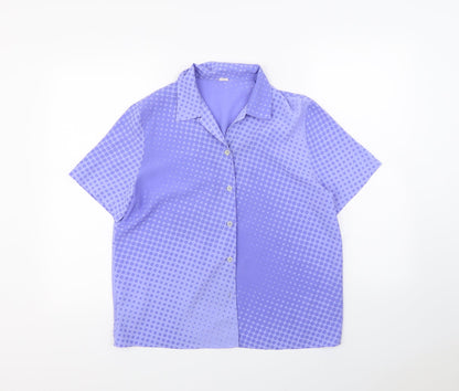 Womens UK Size 12 Preworn Purple Basic Button-Up