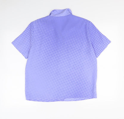 Womens UK Size 12 Preworn Purple Basic Button-Up
