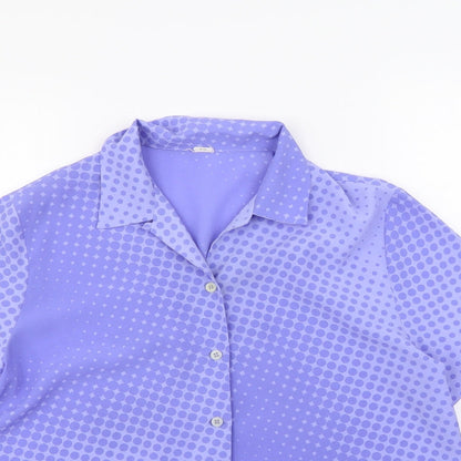 Womens UK Size 12 Preworn Purple Basic Button-Up