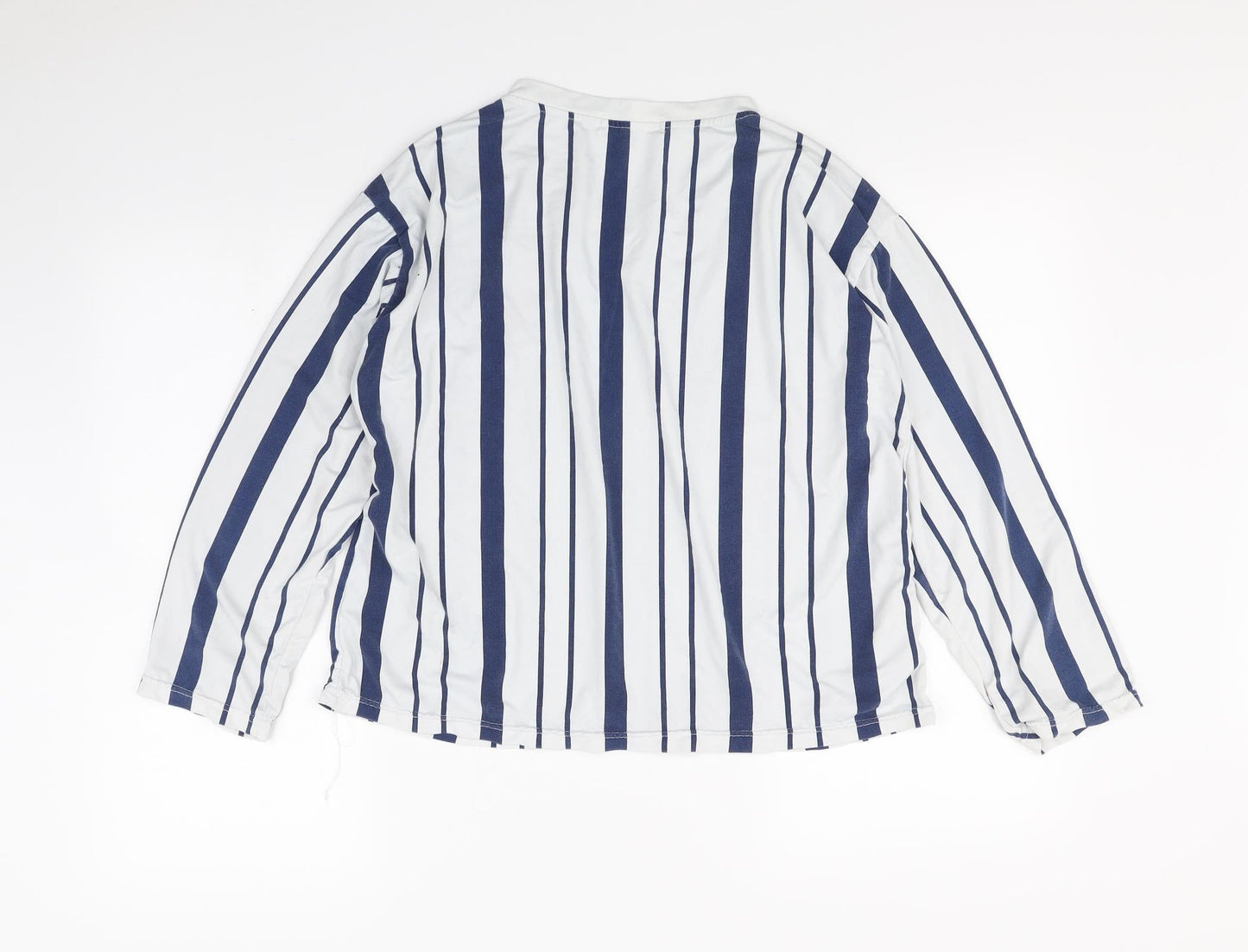 xqgr Womens White Striped  Basic T-Shirt Size L