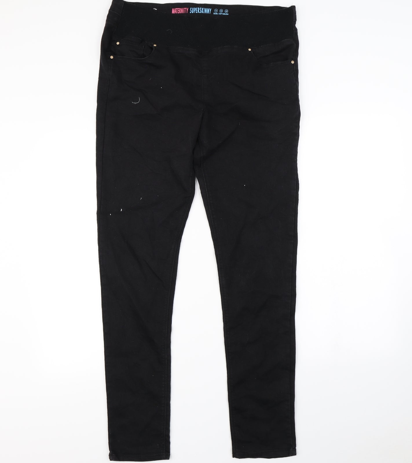 Womens UK Size 14 Preworn Regular Fit Skinny Black Jeans