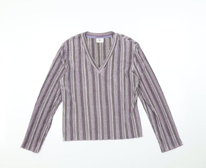 NEXT Womens Pink Striped  Basic T-Shirt Size 14