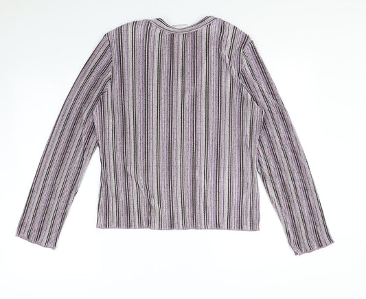 NEXT Womens Pink Striped  Basic T-Shirt Size 14
