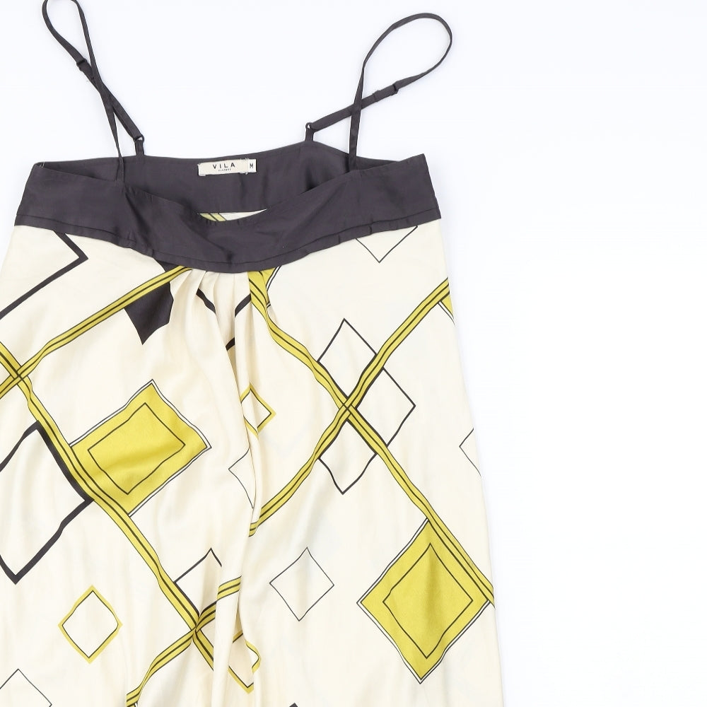 VILA Womens Ivory Geometric  Shift  Size M
