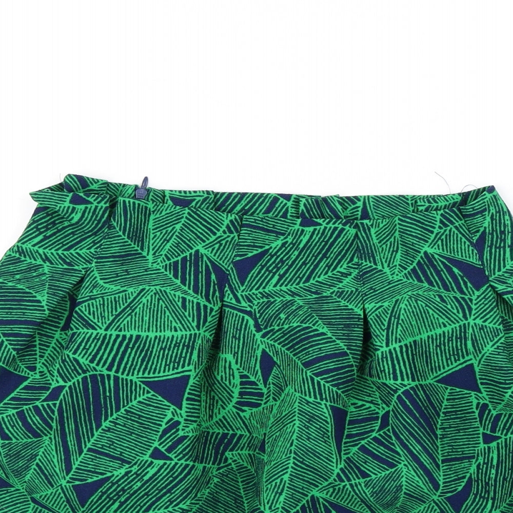 Atmosphere Womens Green Floral  Flare Skirt Size 8