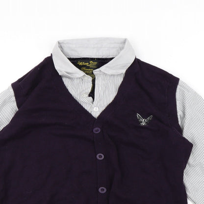 Mens UK Collar Size M Blue onc Smart Purple  Dress Shirt