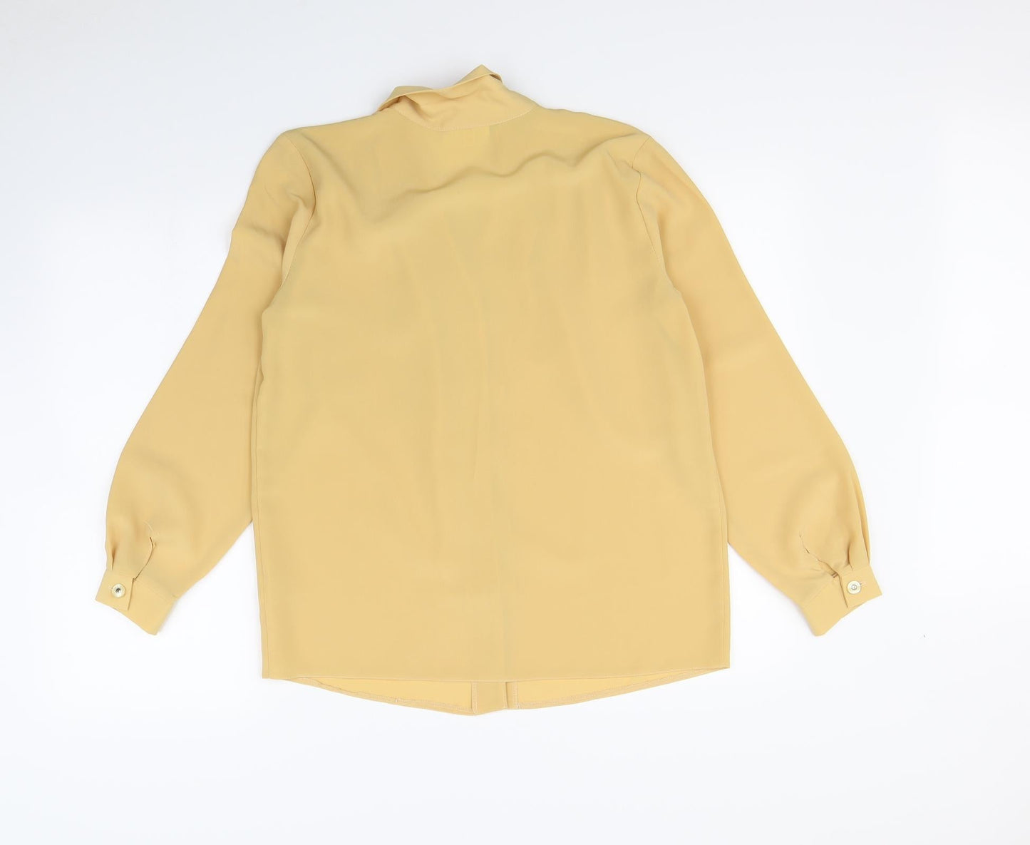 Womens UK Size 12 First Avenue Yellow Basic Button-Up