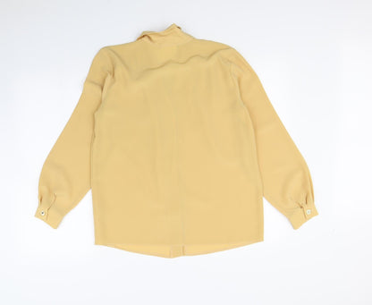 Womens UK Size 12 First Avenue Yellow Basic Button-Up