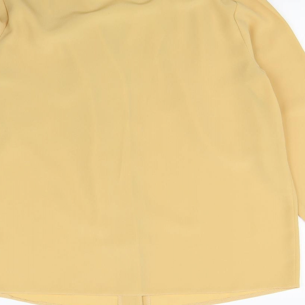 Womens UK Size 12 First Avenue Yellow Basic Button-Up