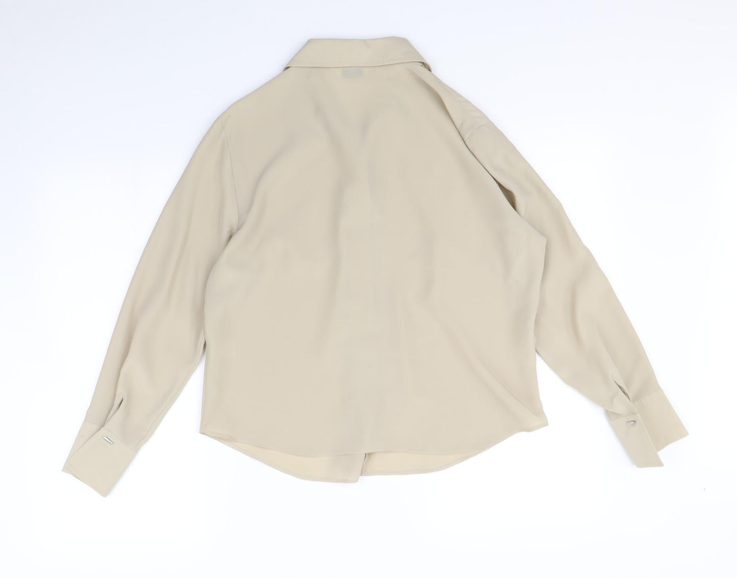 Womens UK Size 16 Essentials Beige Basic Button-Up