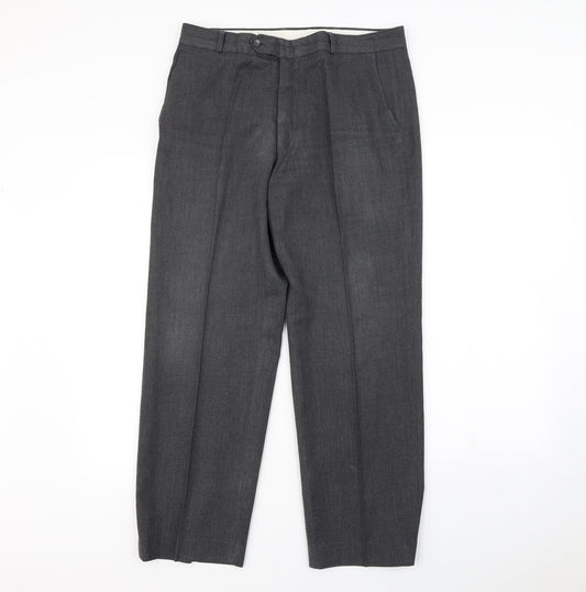 Mens UK Size 34 in Berketex Regular Fit Dress Pants Grey Trousers