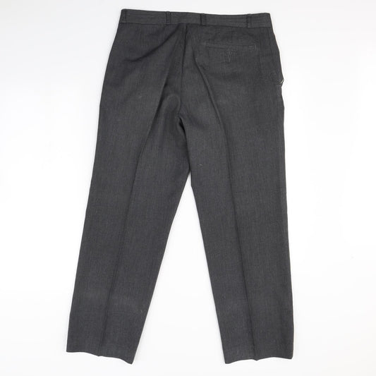 Mens UK Size 34 in Berketex Regular Fit Dress Pants Grey Trousers
