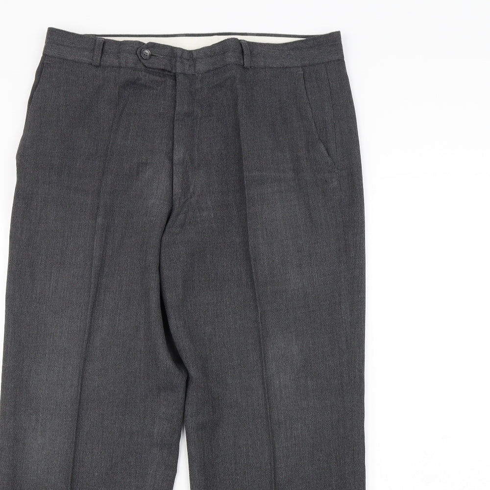 Mens UK Size 34 in Berketex Regular Fit Dress Pants Grey Trousers