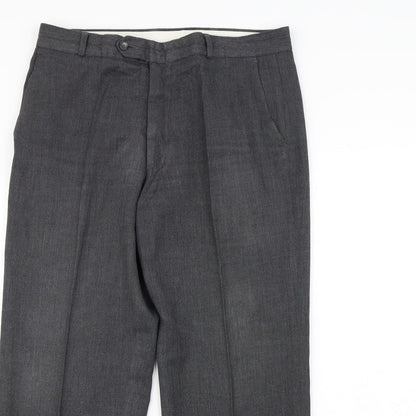 Mens UK Size 34 in Berketex Regular Fit Dress Pants Grey Trousers