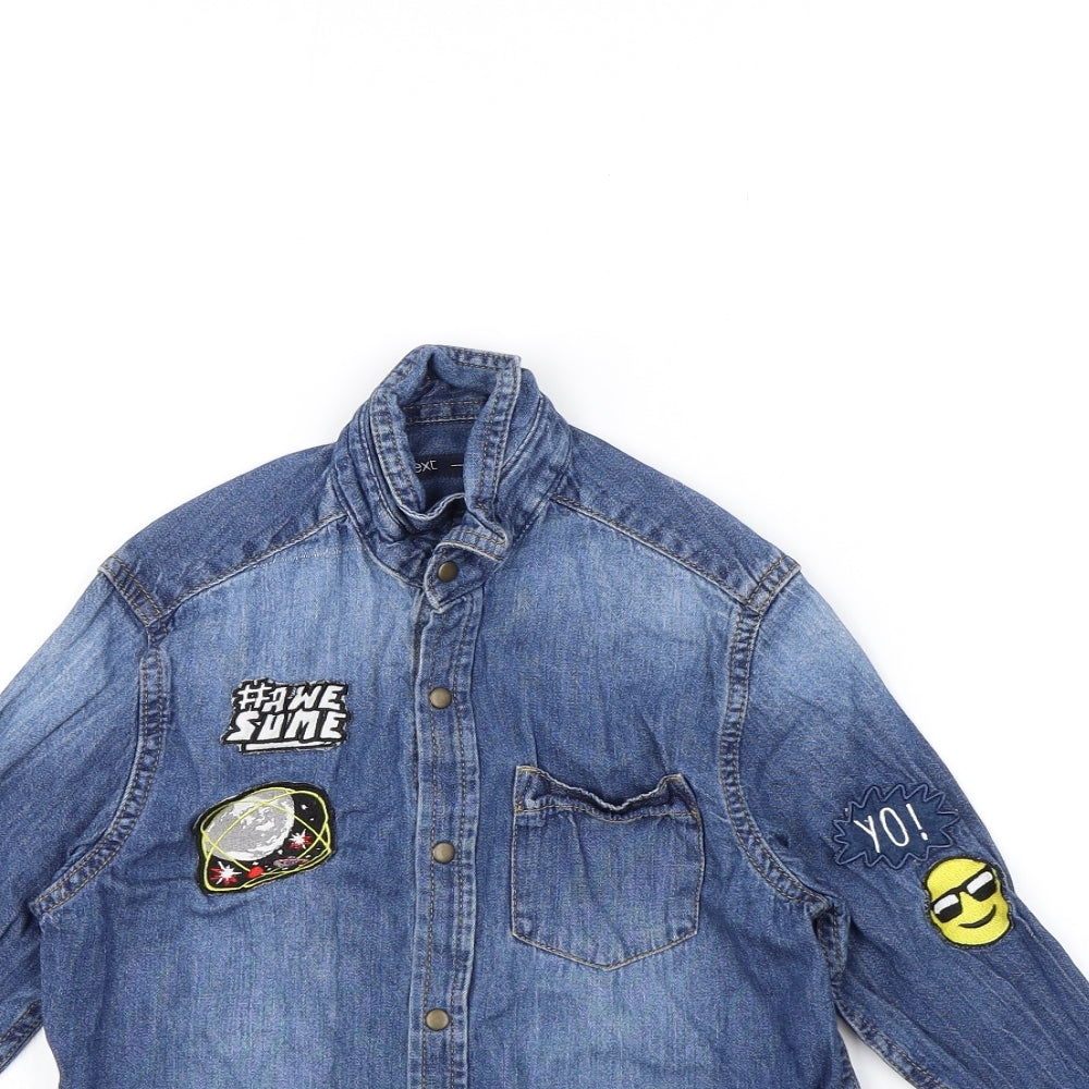 Next Boys Blue  Denim Basic Button-Up Size 7 Years