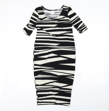 ASOS Womens Black Animal Print  Bodycon  Size 8