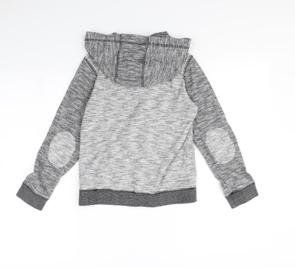 Preworn Boys Grey   Full Zip Hoodie Size 9 Years  - Elbow pads