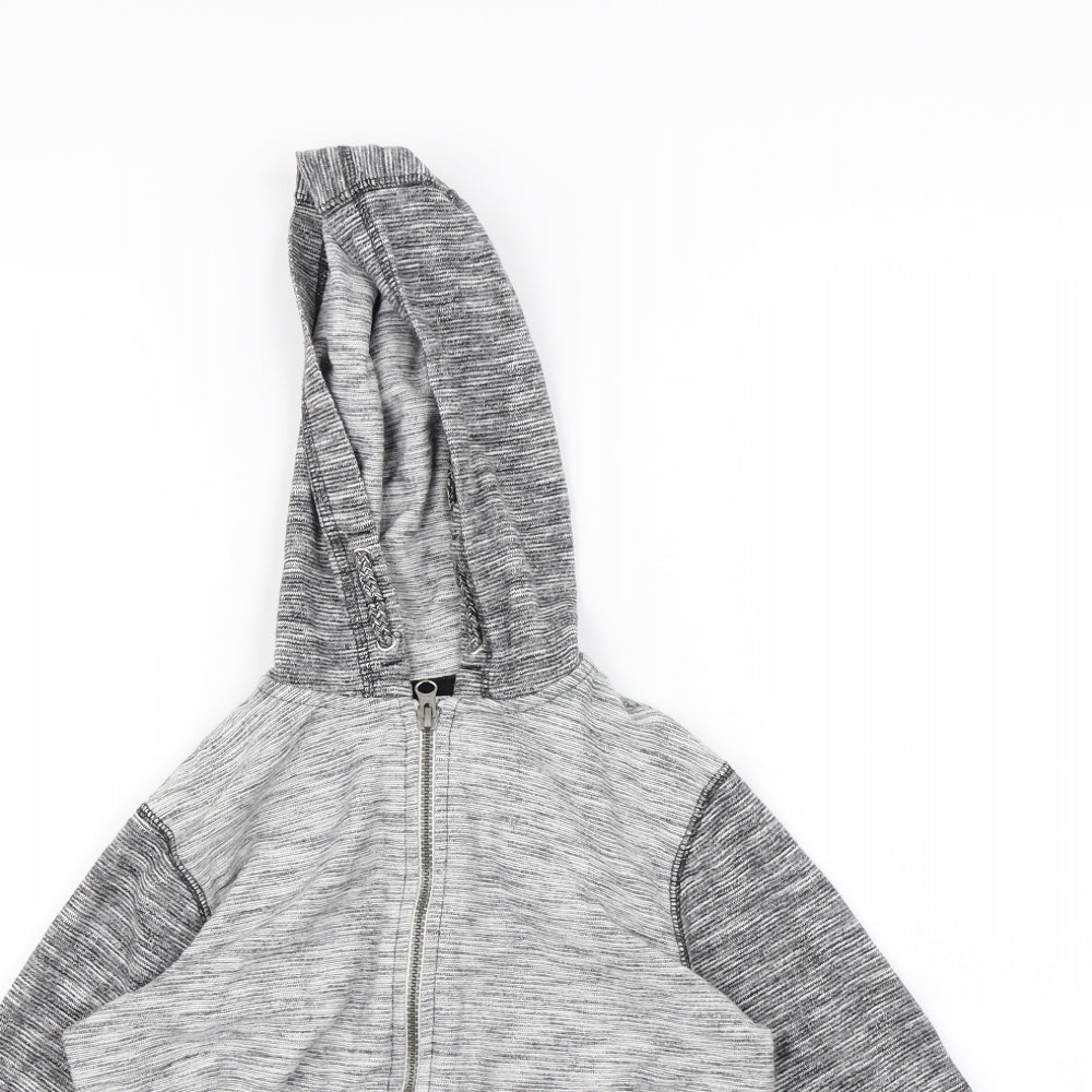 Preworn Boys Grey   Full Zip Hoodie Size 9 Years  - Elbow pads
