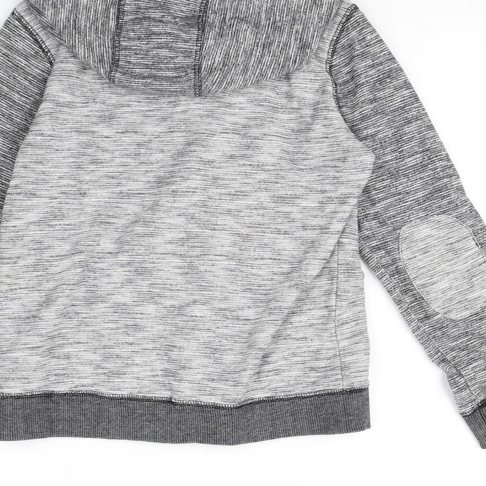 Preworn Boys Grey   Full Zip Hoodie Size 9 Years  - Elbow pads
