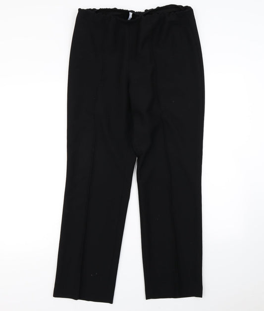 Womens UK Size 12 BM Regular Fit Dress Pants Black Trousers
