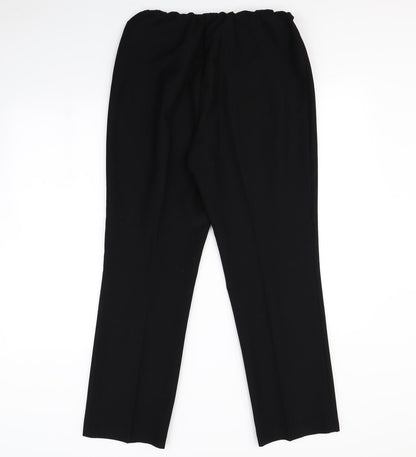 Womens UK Size 12 BM Regular Fit Dress Pants Black Trousers