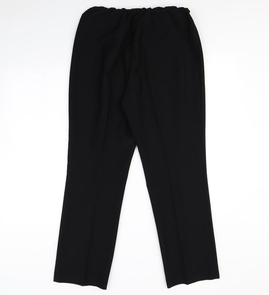 Womens UK Size 12 BM Regular Fit Dress Pants Black Trousers