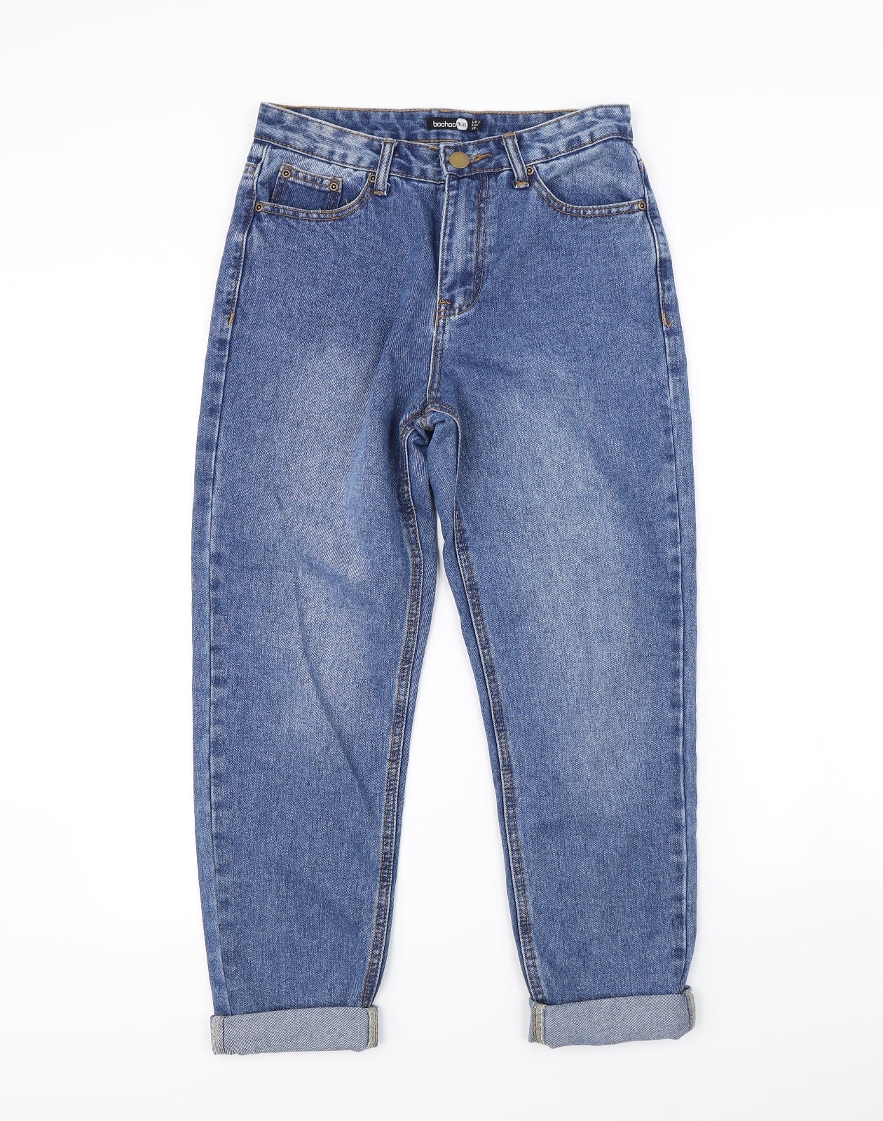 Boohoo Womens Blue   Straight Jeans Size 8 L28 in