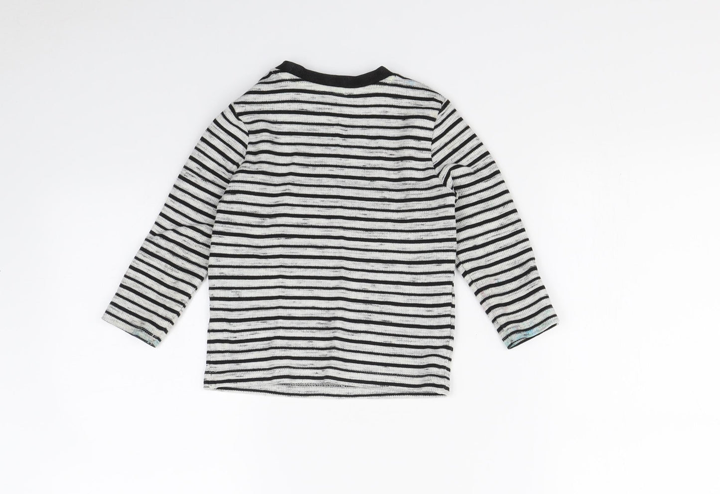 F&F Boys Black Striped  Basic T-Shirt Size 18-24 Months