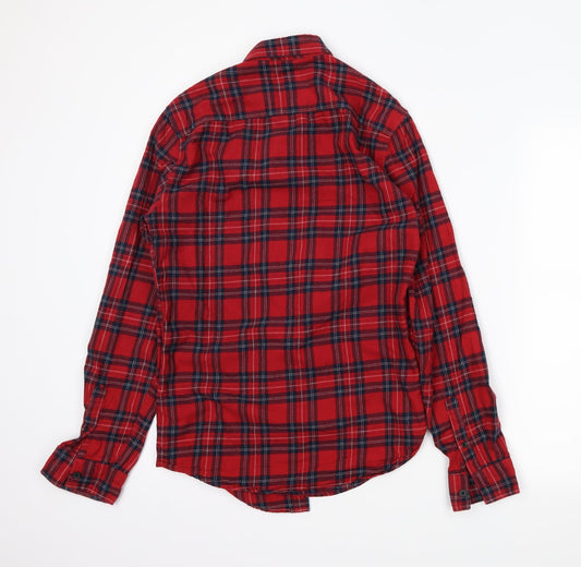 Mens UK Size XS newlook Red  Button-Up Long Sleeve Casual Shirt