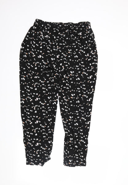 Womens UK Size 10 ICHI Regular Fit  Black Trousers