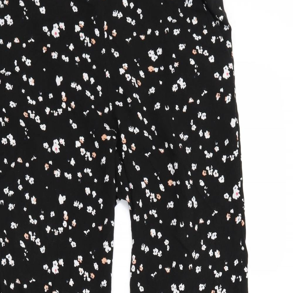 Womens UK Size 10 ICHI Regular Fit  Black Trousers