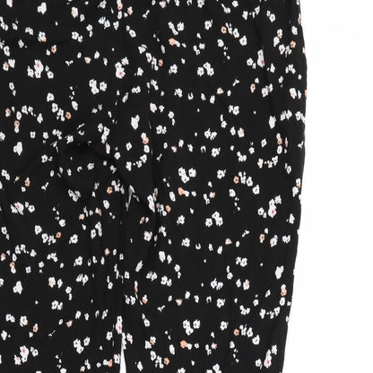 Womens UK Size 10 ICHI Regular Fit  Black Trousers