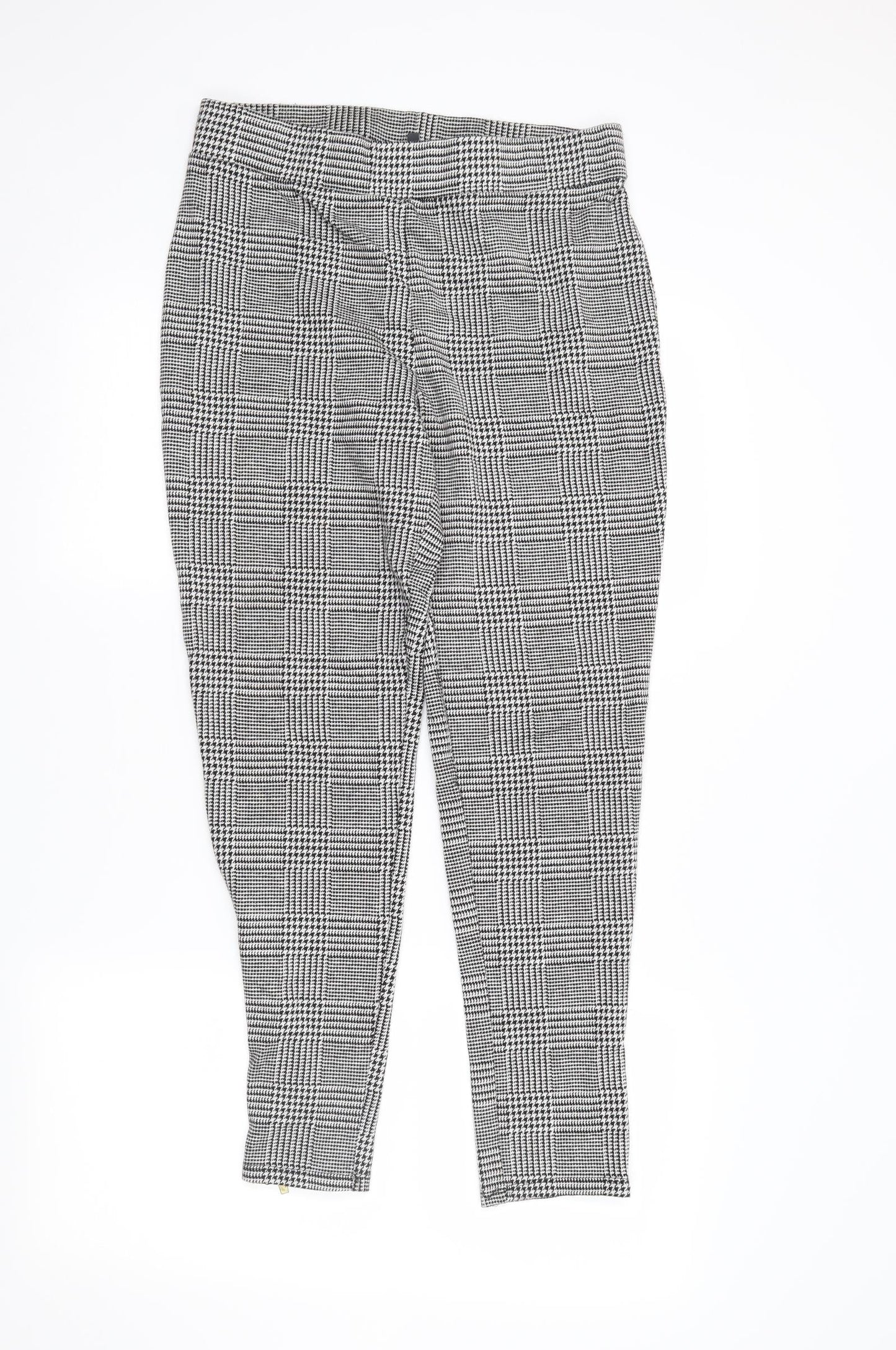 Studio Womens Green Houndstooth  Trousers  Size 12 L27 in