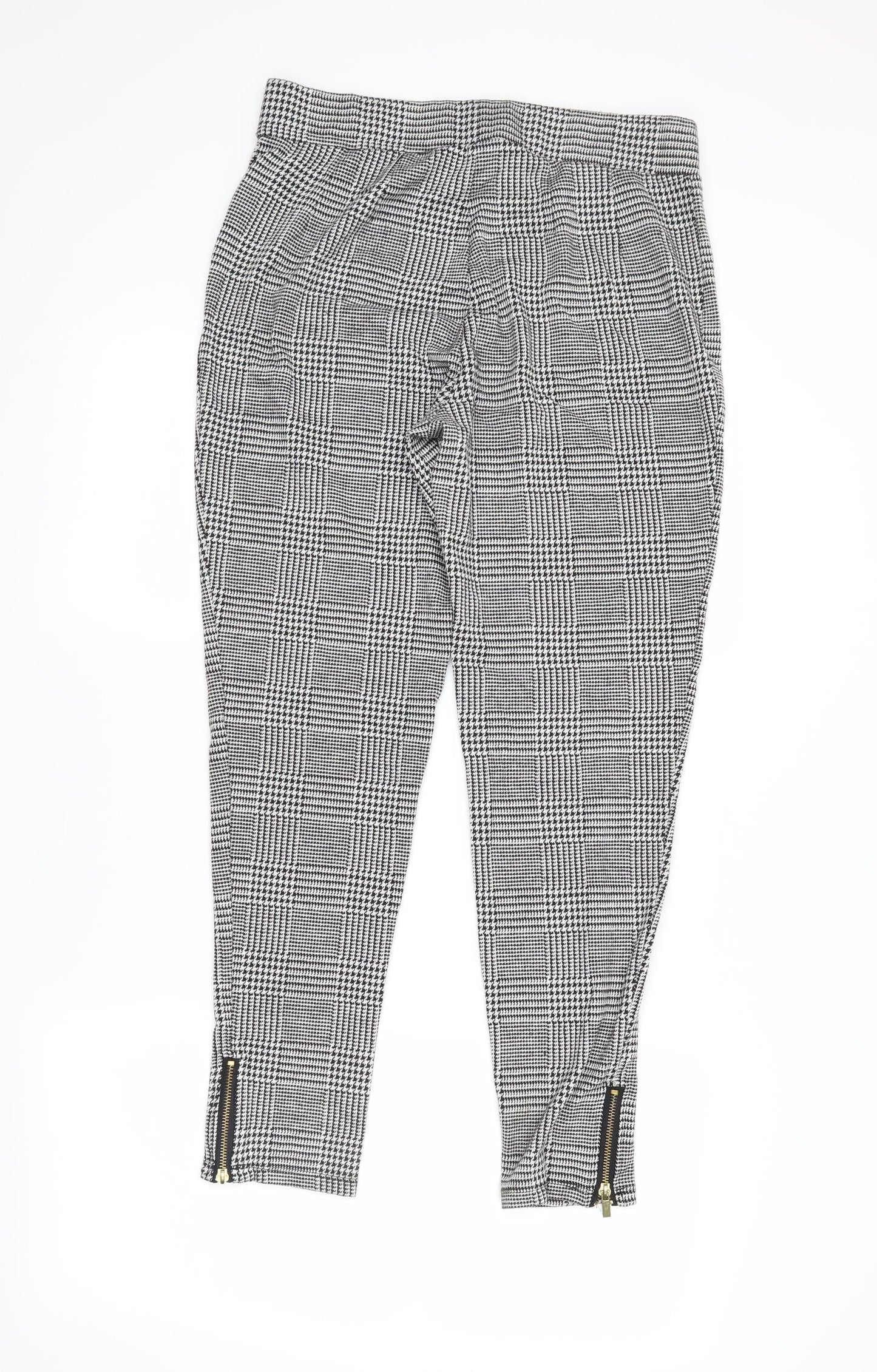Studio Womens Green Houndstooth  Trousers  Size 12 L27 in