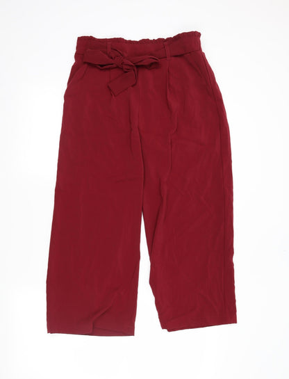 newlook Womens Red   Cropped Trousers Size 10 L22 in