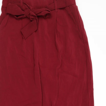 newlook Womens Red   Cropped Trousers Size 10 L22 in