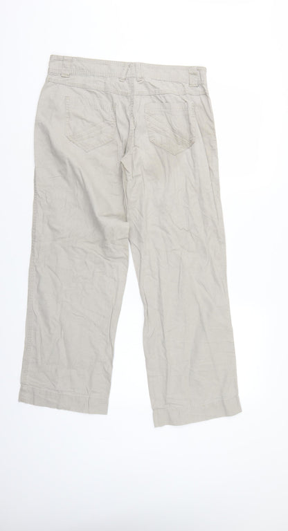 George Womens Ivory   Cropped Trousers Size 10 L27 in