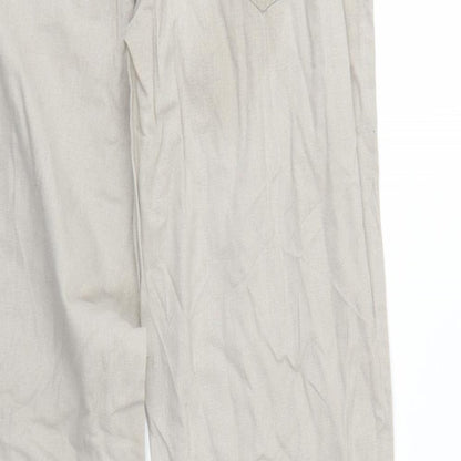 George Womens Ivory   Cropped Trousers Size 10 L27 in