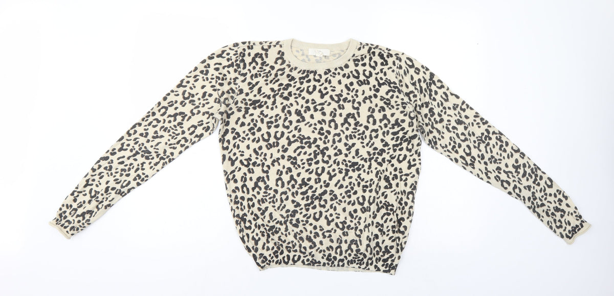 H&M Womens Multicoloured Animal Print  Pullover Jumper Size S