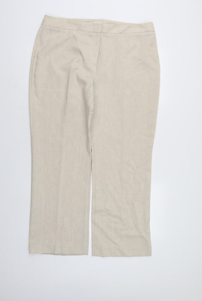 Marks & Spencer` Womens Ivory   Trousers  Size 18 L26 in