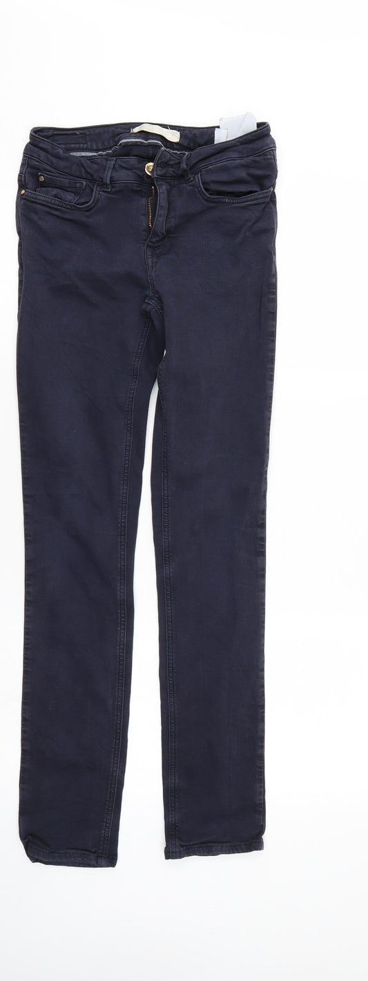 Zara Womens Blue  Denim Straight Jeans Size 6 L30 in