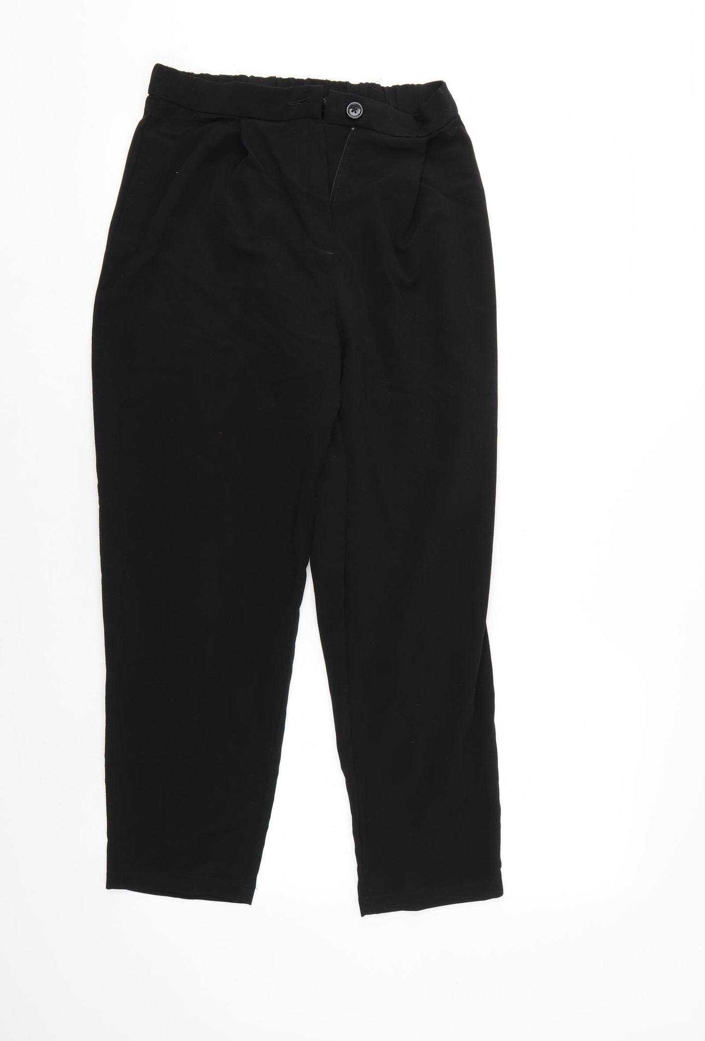 Womens UK Size 6 Divided Regular Fit Cropped Black Trousers