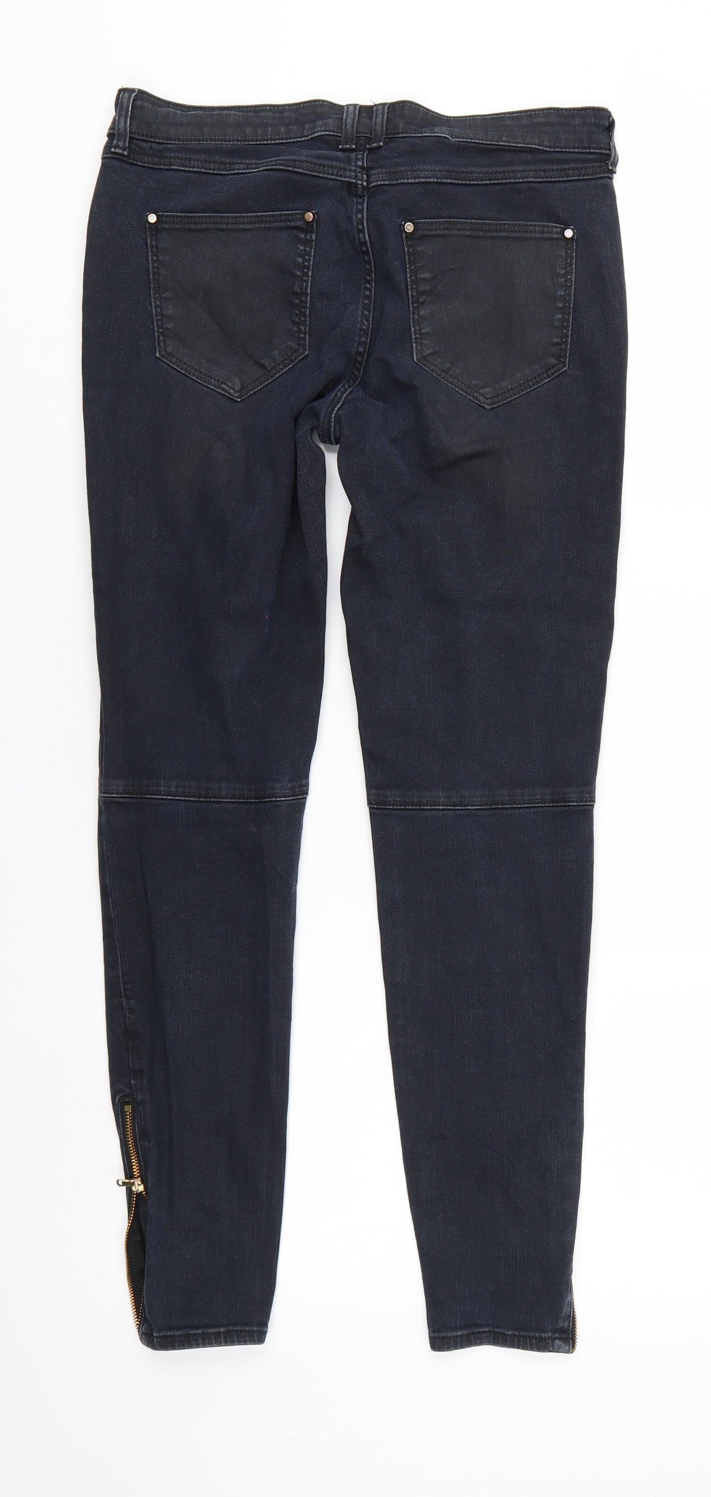 Womens UK Size 10 H&M Regular Fit Tapered Black Jeans