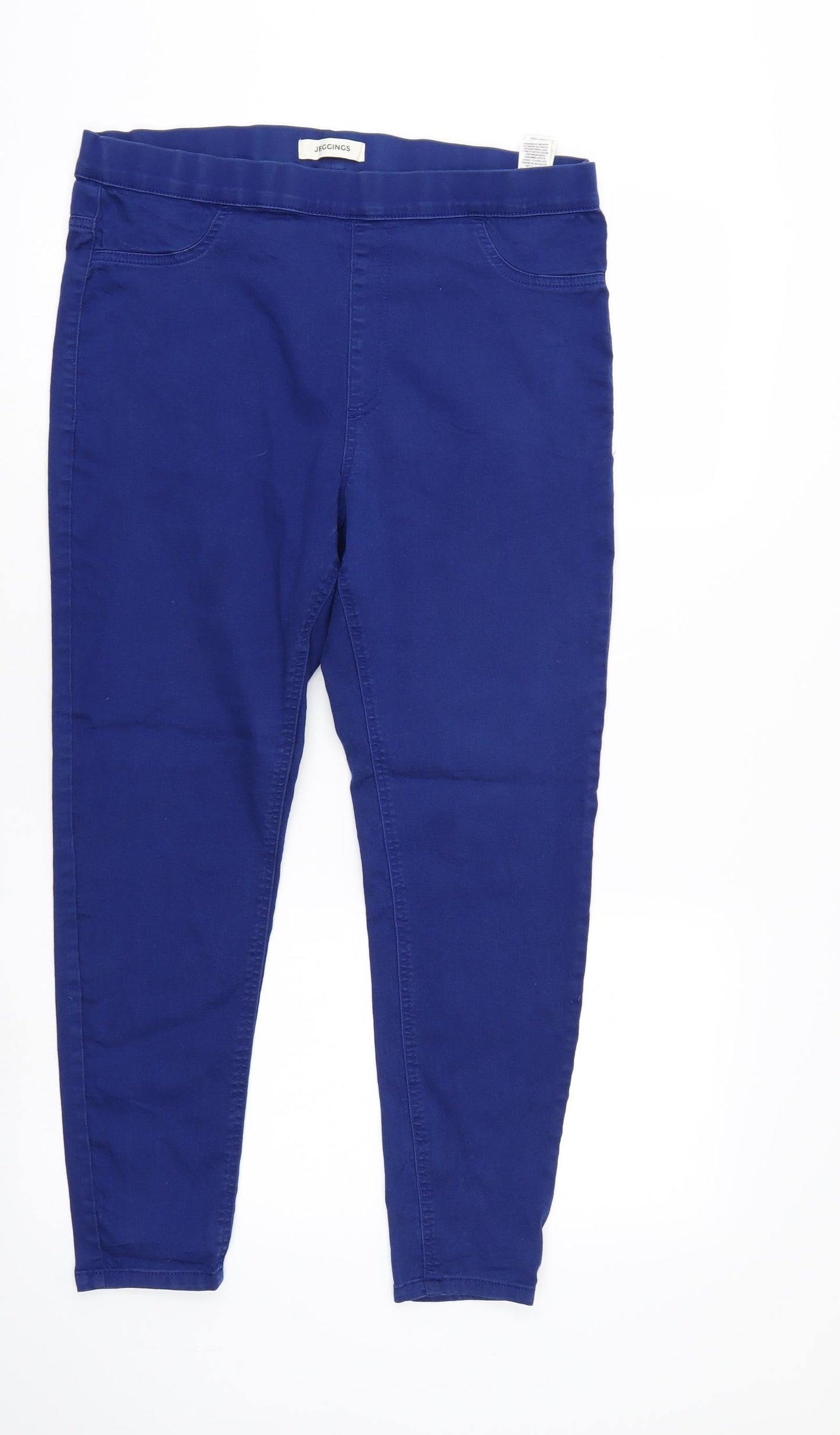 Womens UK Size 16 M&S Regular Fit Jegging Blue Trousers