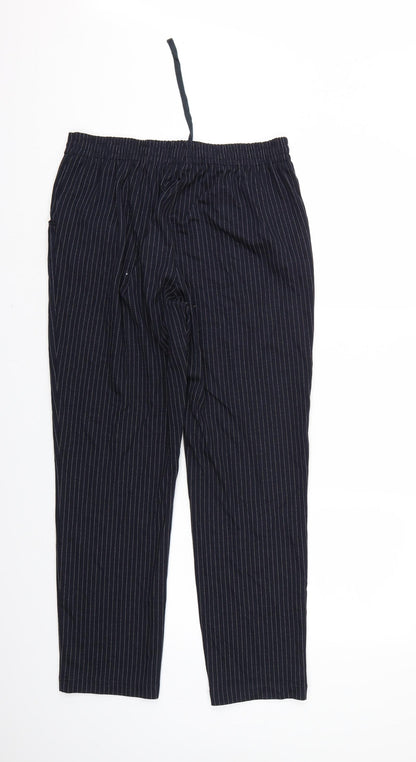 TU Womens Black Striped  Trousers  Size 12 L27 in