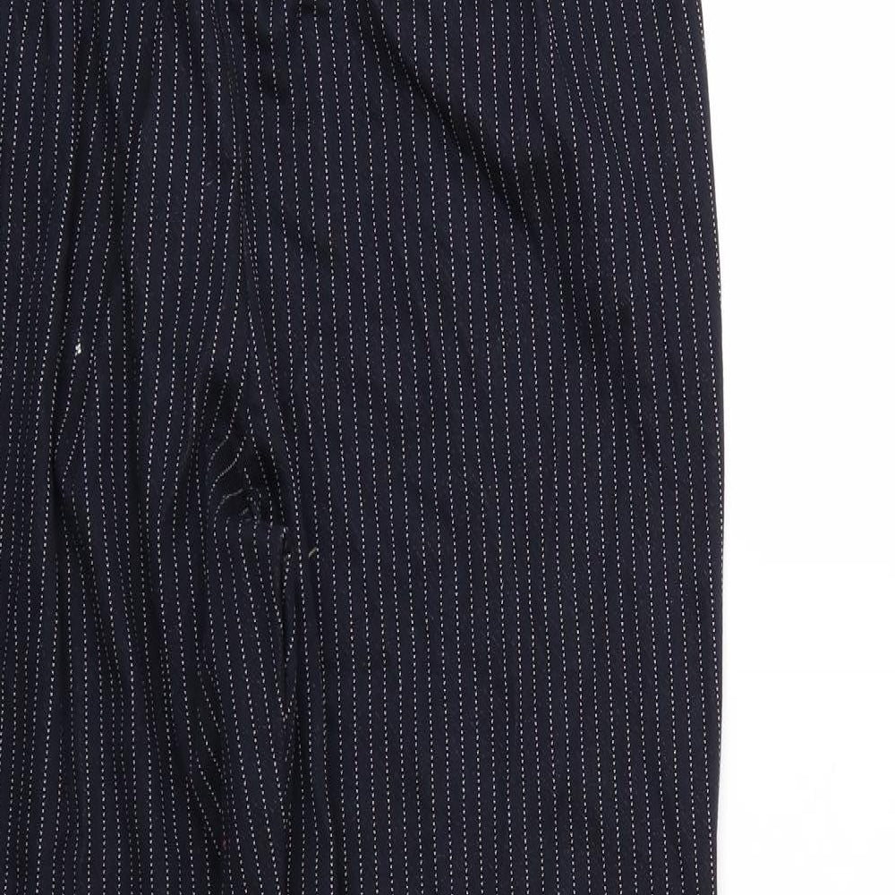 TU Womens Black Striped  Trousers  Size 12 L27 in
