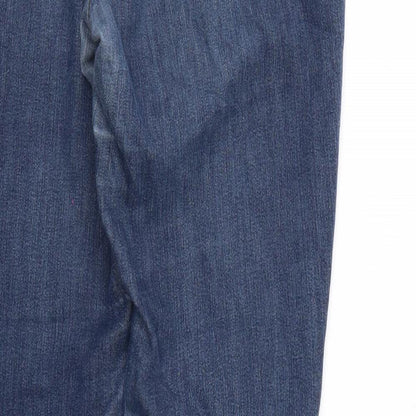 bLUE 73 Womens Blue  Denim Straight Jeans Size 12 L29 in