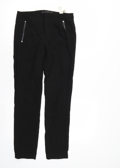Womens UK Size XS Zara Regular Fit  Black Trousers