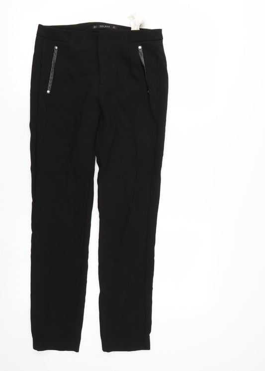 Womens UK Size XS Zara Regular Fit  Black Trousers